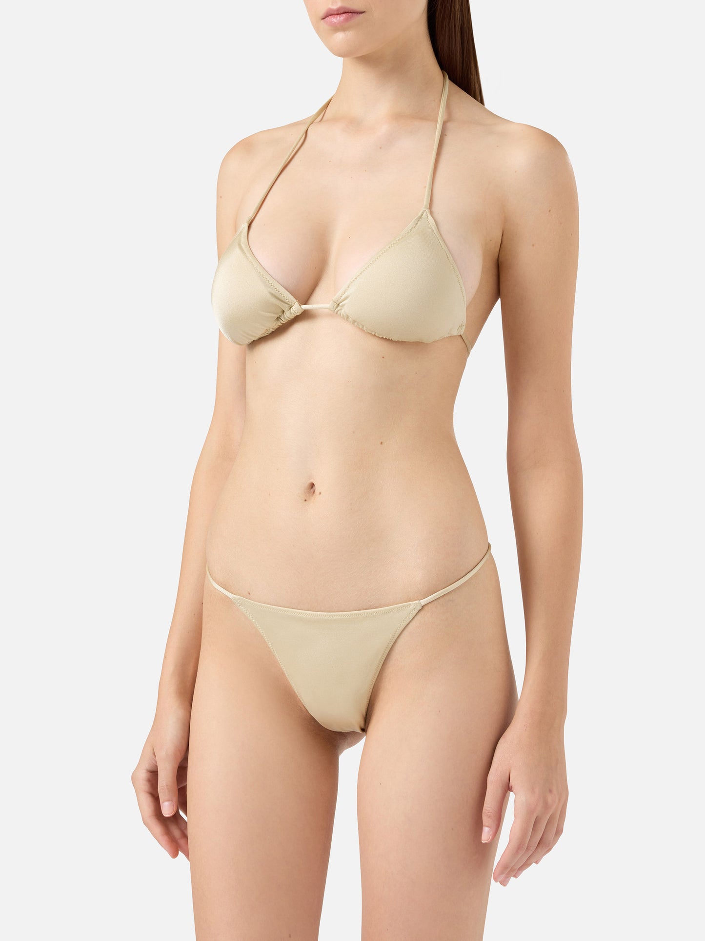 Leah Jodene triangle bikini in gold