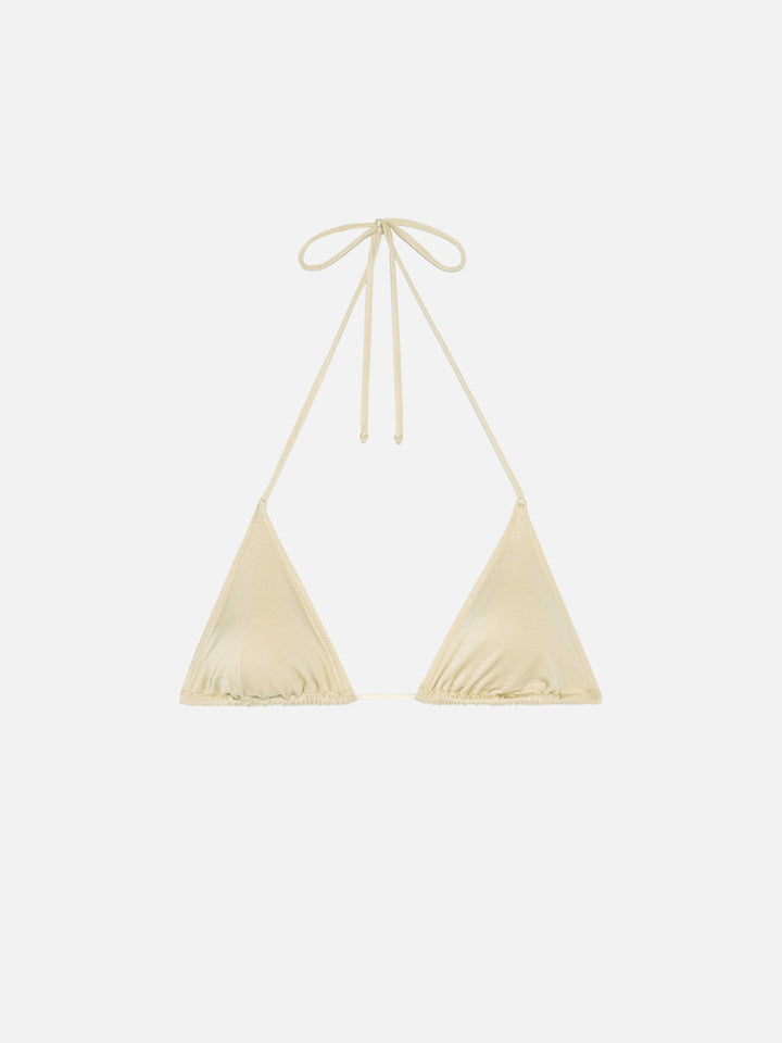 Leah – Schimmernder, goldener Badeanzug mit Triangel-Oberteil