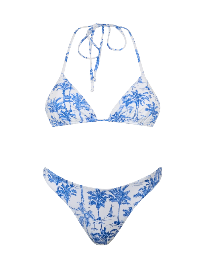 Woman toile de jouy triangle bikini Leah Naomi - MC2 Saint Barth