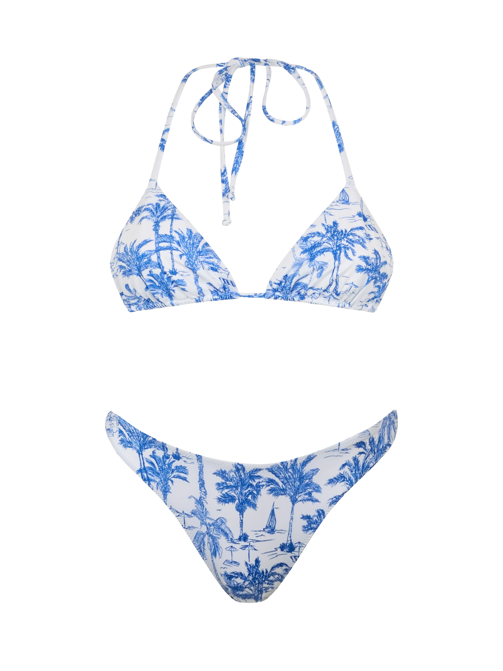 Triangle bikini Leah Naomi with toile de jouy print - MC2 Saint Barth