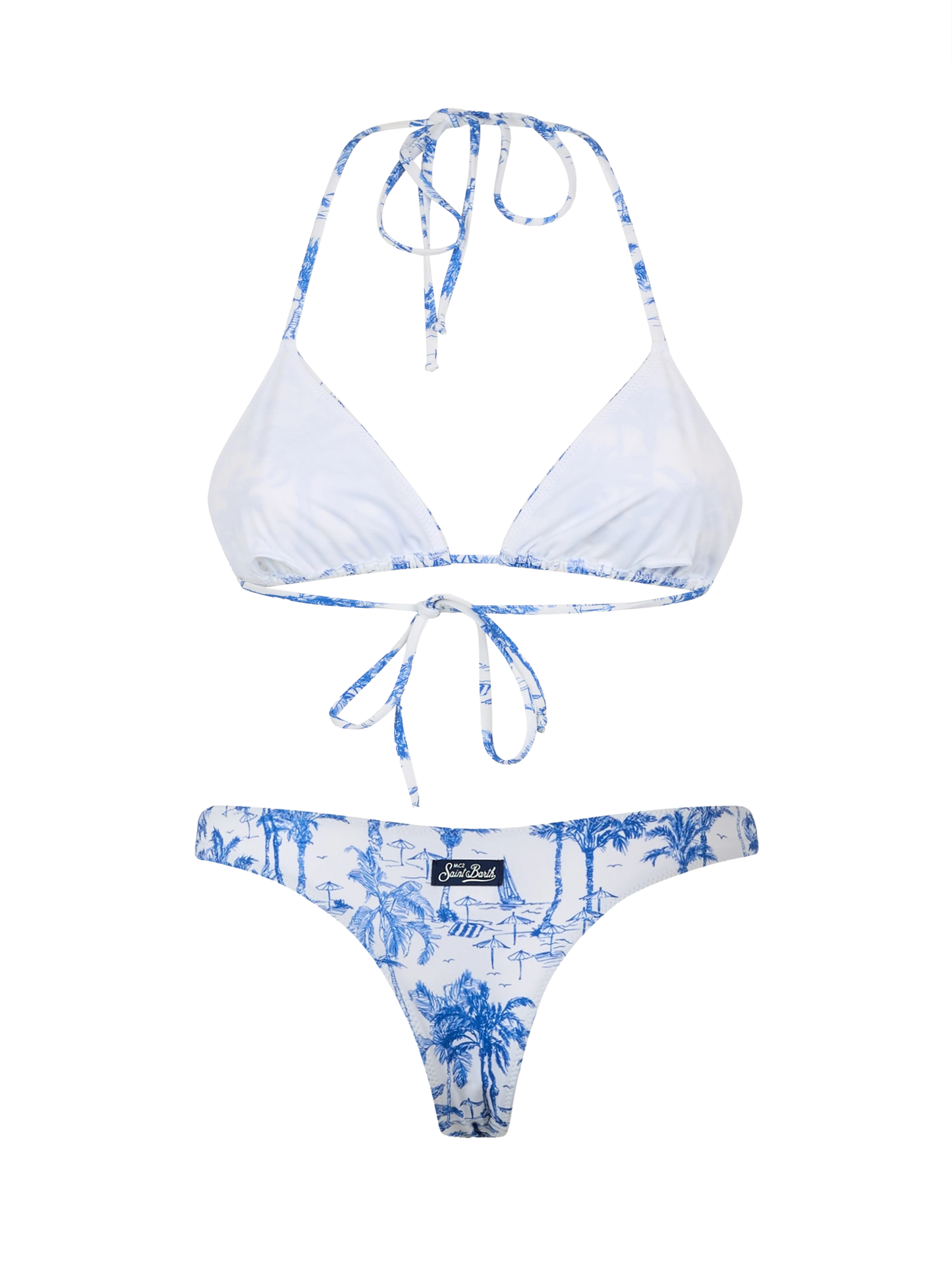 Triangle bikini Leah Naomi with toile de jouy print - MC2 Saint Barth
