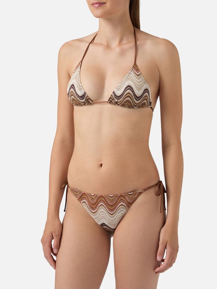 Bikini Leah Virgo raschel degradé marrone