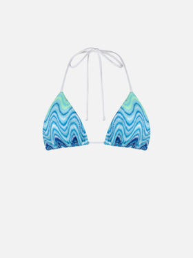 Costume da bagno donna con top a triangolo in maglia raschel Leah