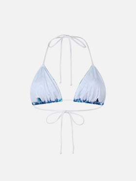 Costume da bagno donna con top a triangolo in maglia raschel Leah