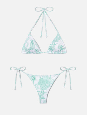 Leah Marielle green toile de jouy bikini