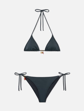Bikini Leah Virgo glossy finish grigio scuro con charms