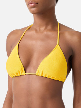 Bikini triangle en éponge jaune Leah Marielle avec charms 