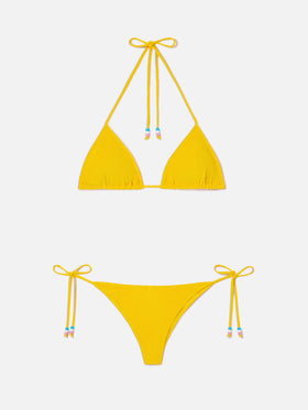Bikini triangle en éponge jaune Leah Marielle avec charms 