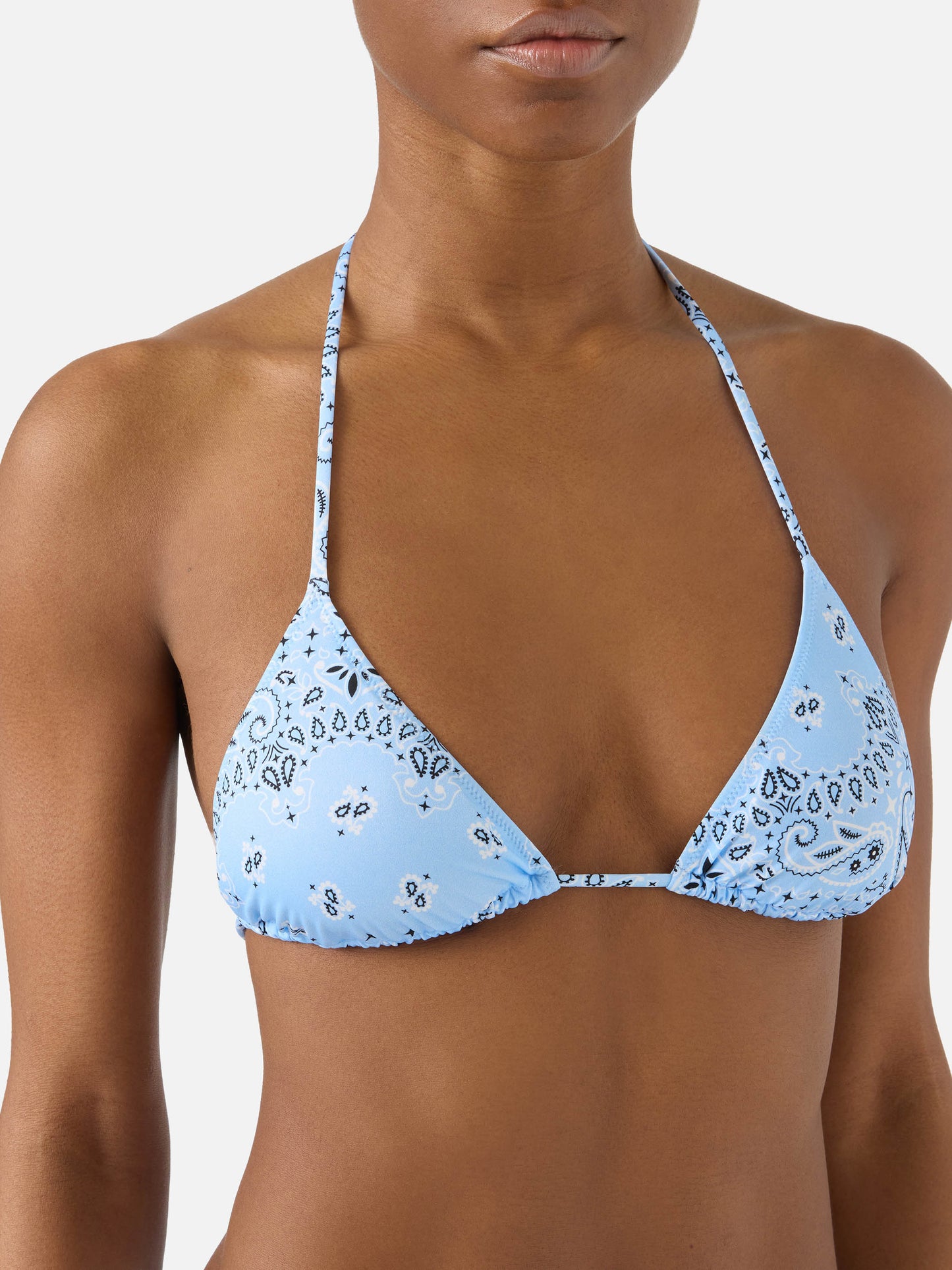 Bikini Leah Virgo con stampa bandana azzurra