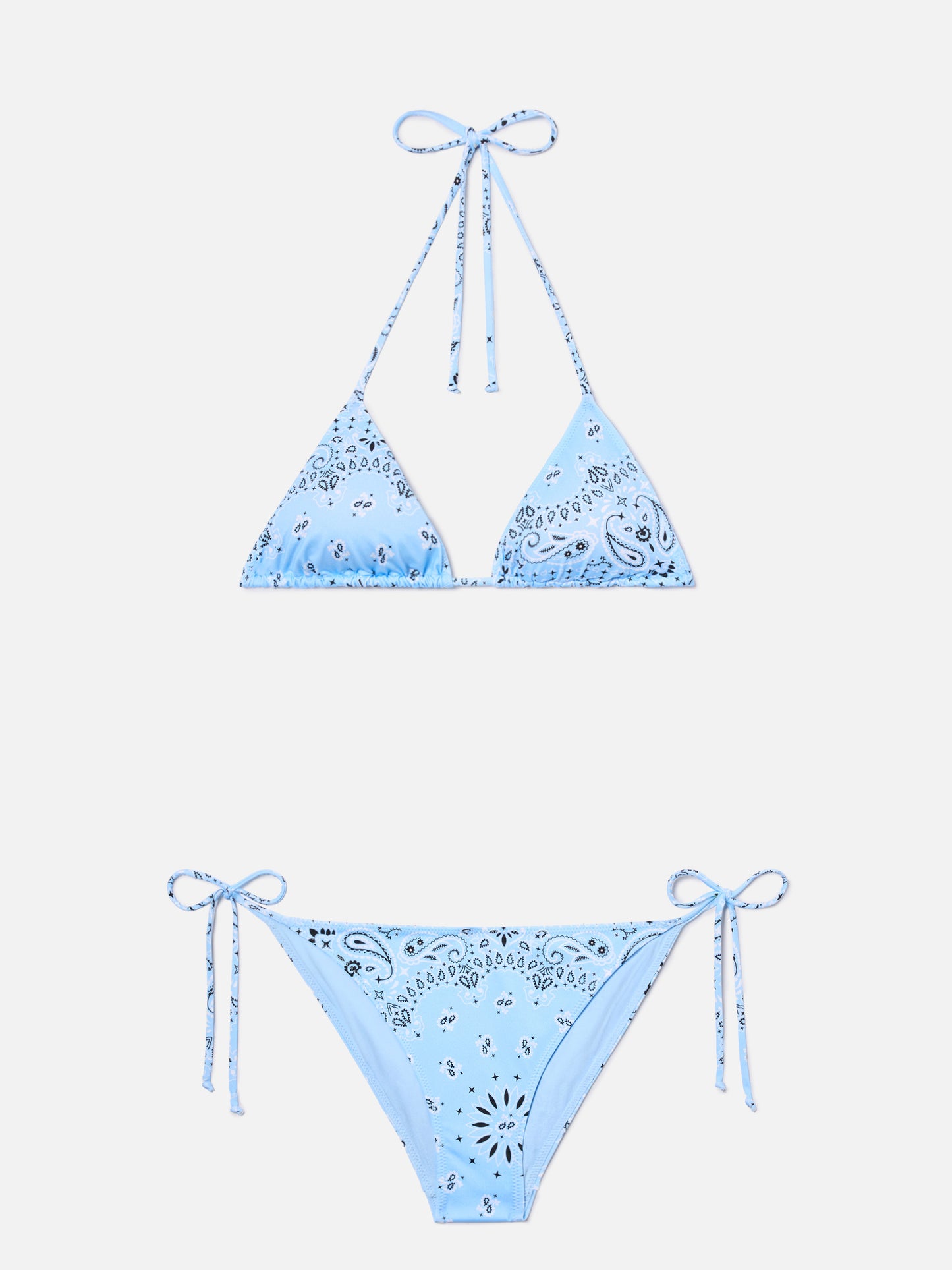 Bikini Leah Virgo con stampa bandana azzurra
