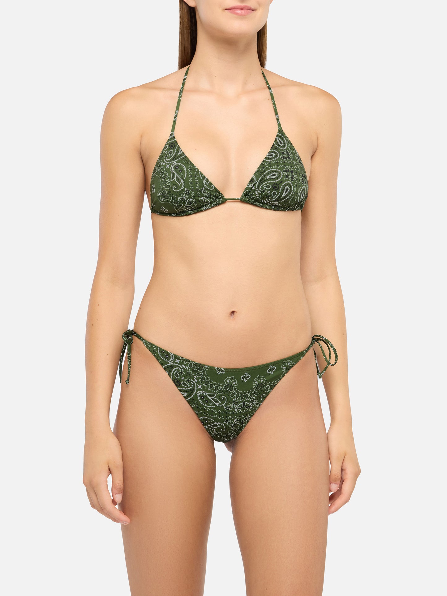 Bikini a triangolo classico Leah Virgo con stampa bandana