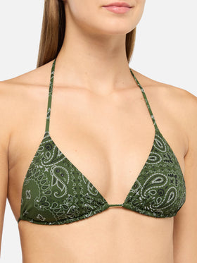 Leah top bikini triangolo con stampa bandana