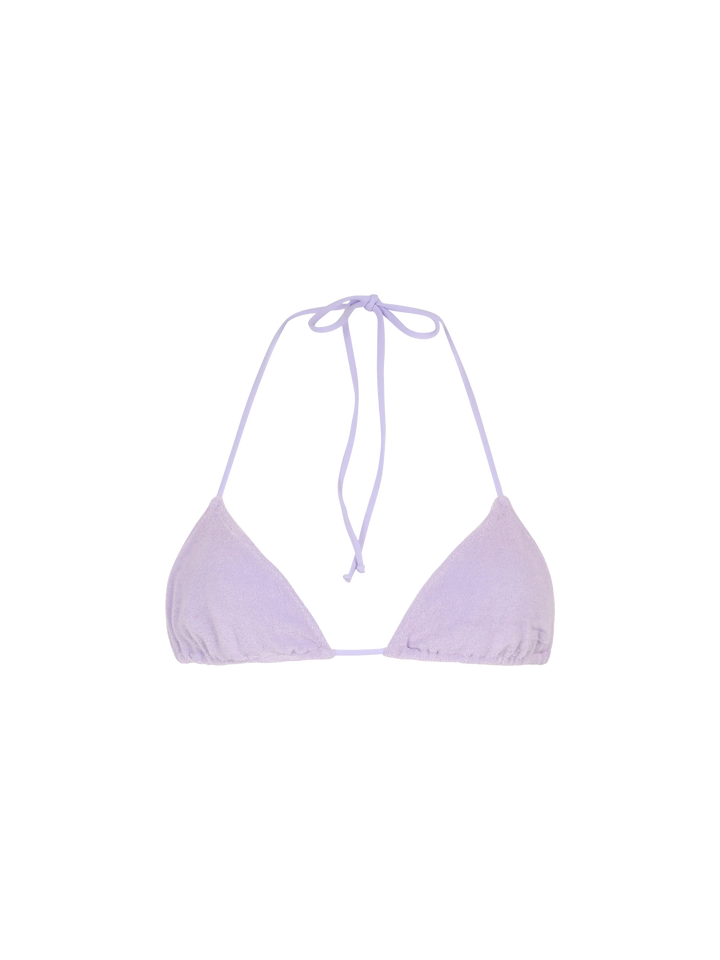 Woman lilac terry triangle top swimsuit Leah - MC2 Saint Barth
