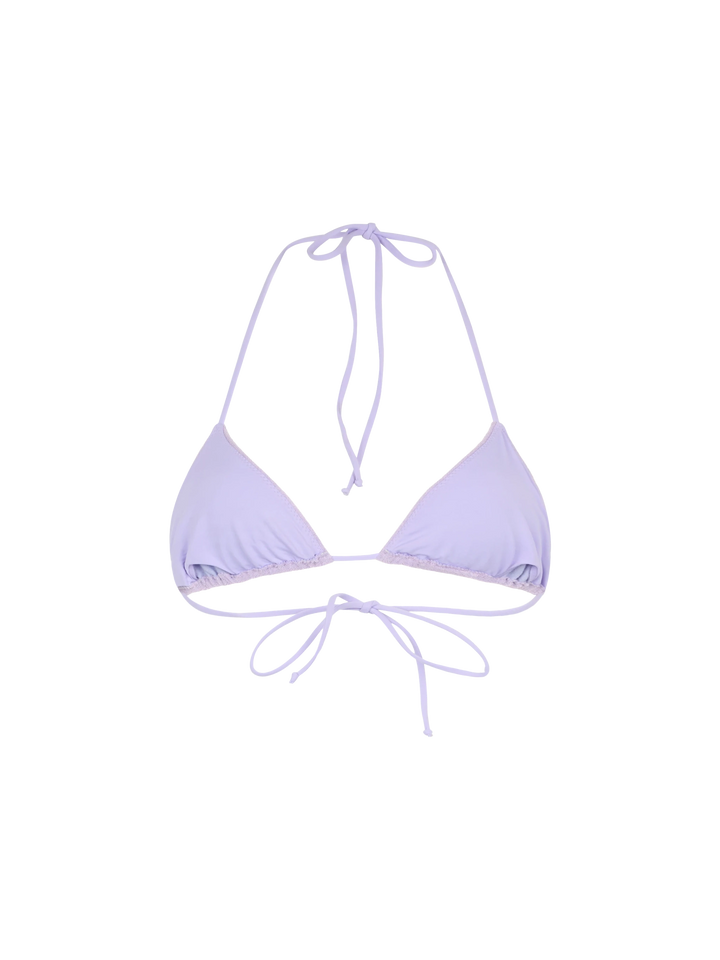 Woman lilac terry triangle top swimsuit Leah - MC2 Saint Barth
