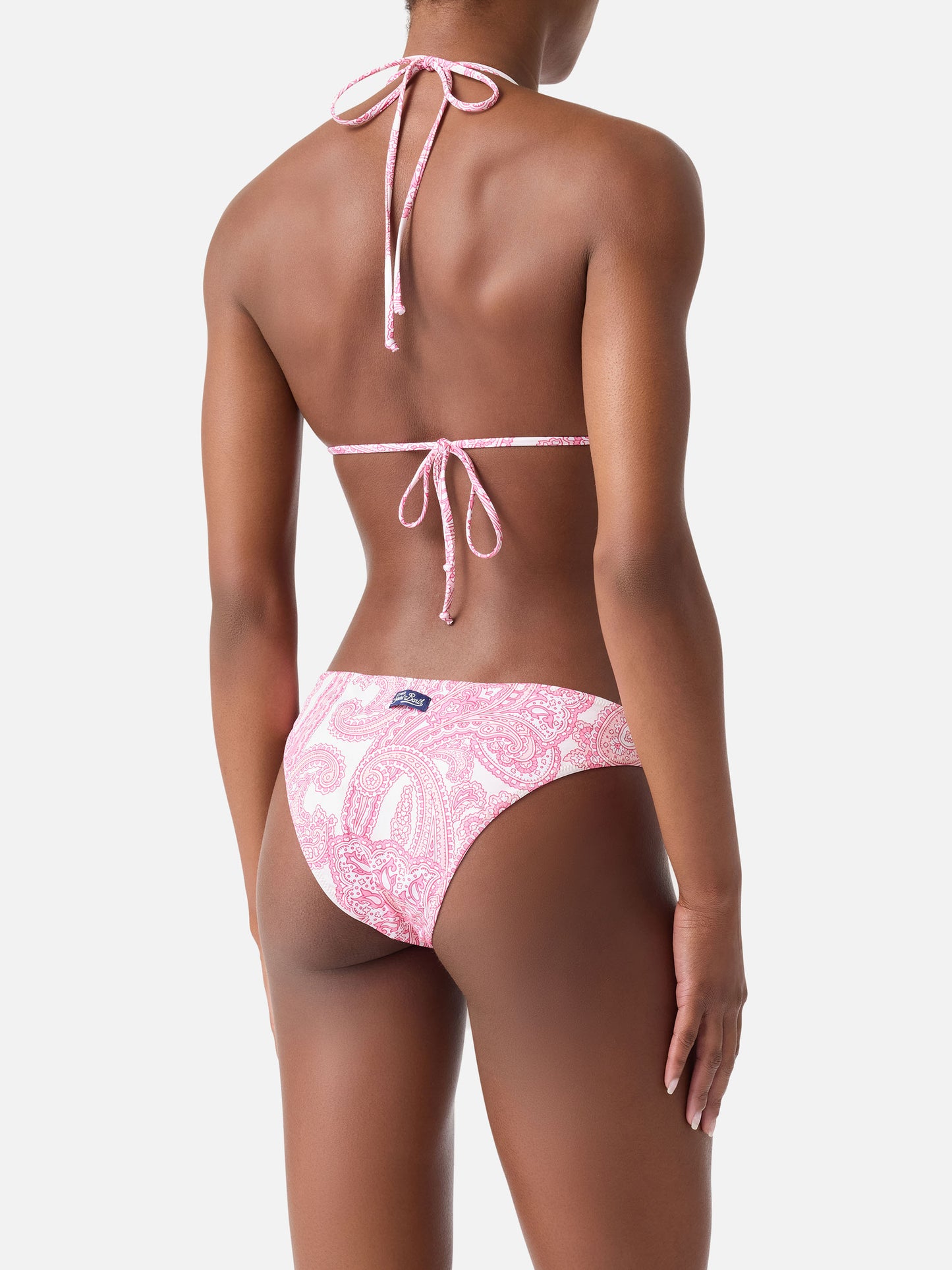 Leah Lido Triangel-Bikini mit rosa Paisley-Muster 