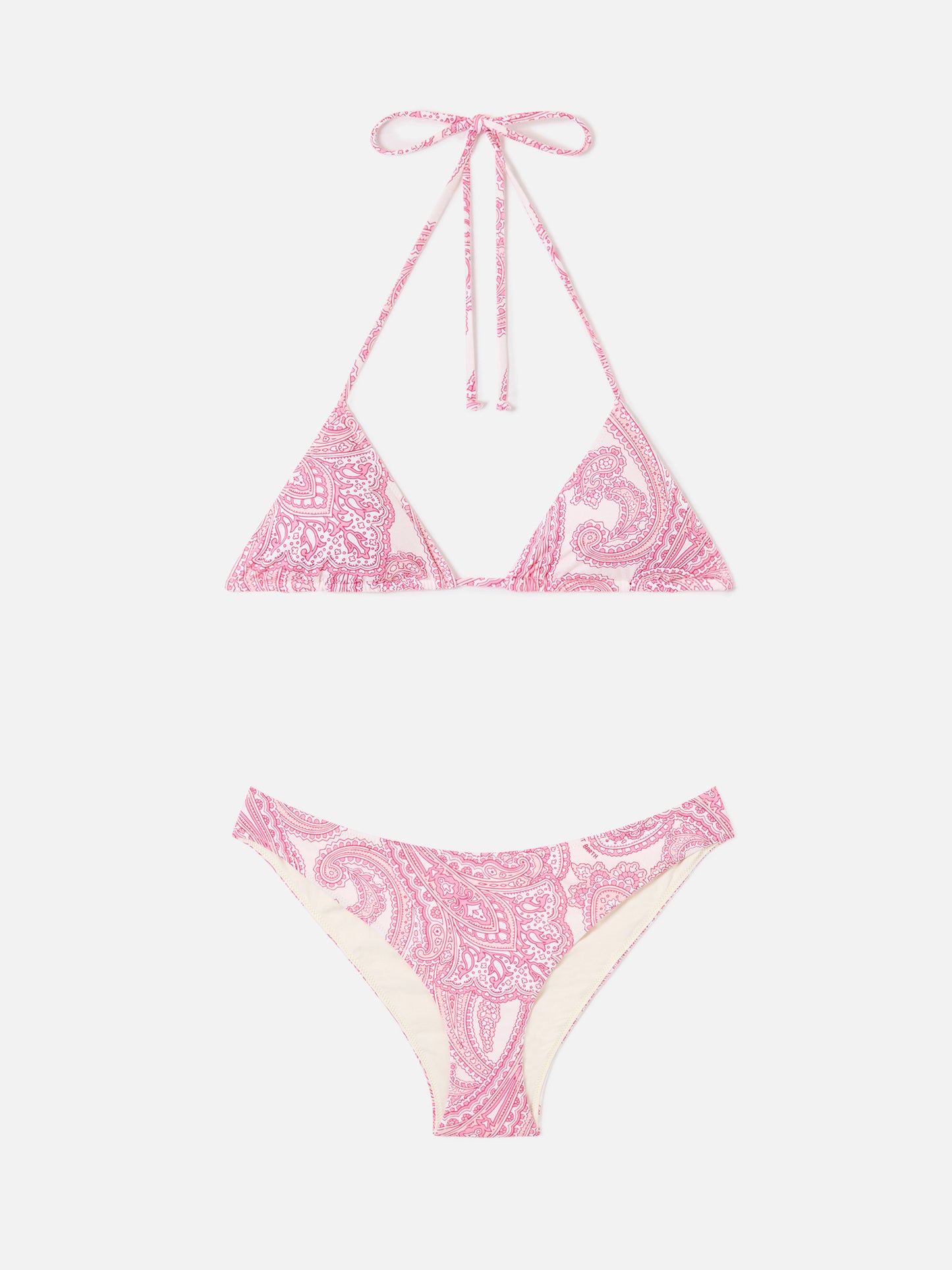 Leah Lido Triangel-Bikini mit rosa Paisley-Muster 