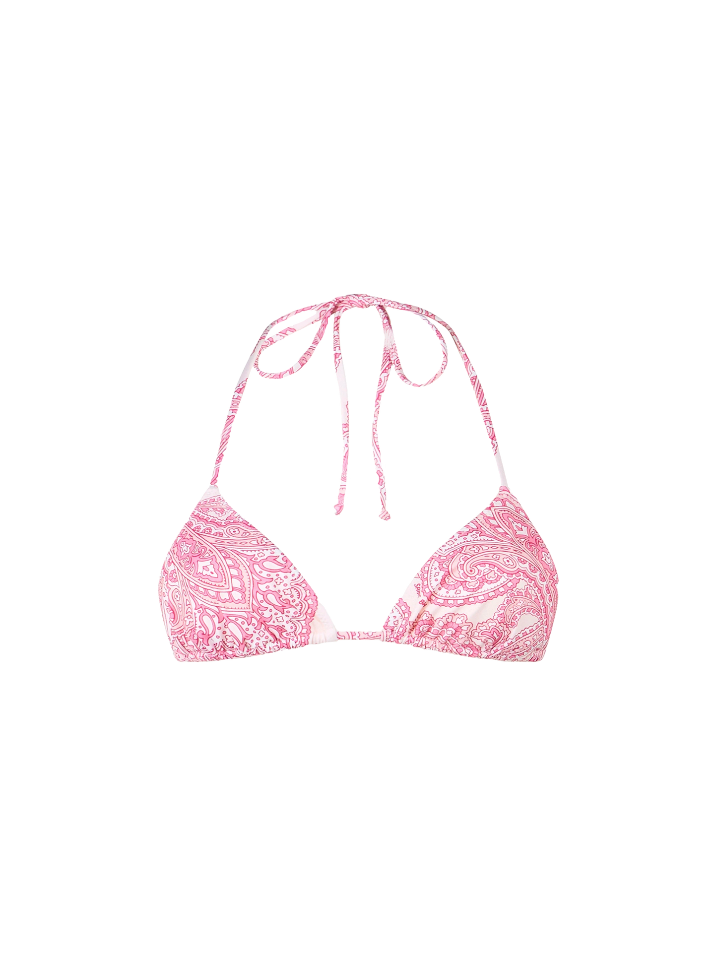 Woman pink paisley triangle top swimsuit Leah - MC2 Saint Barth