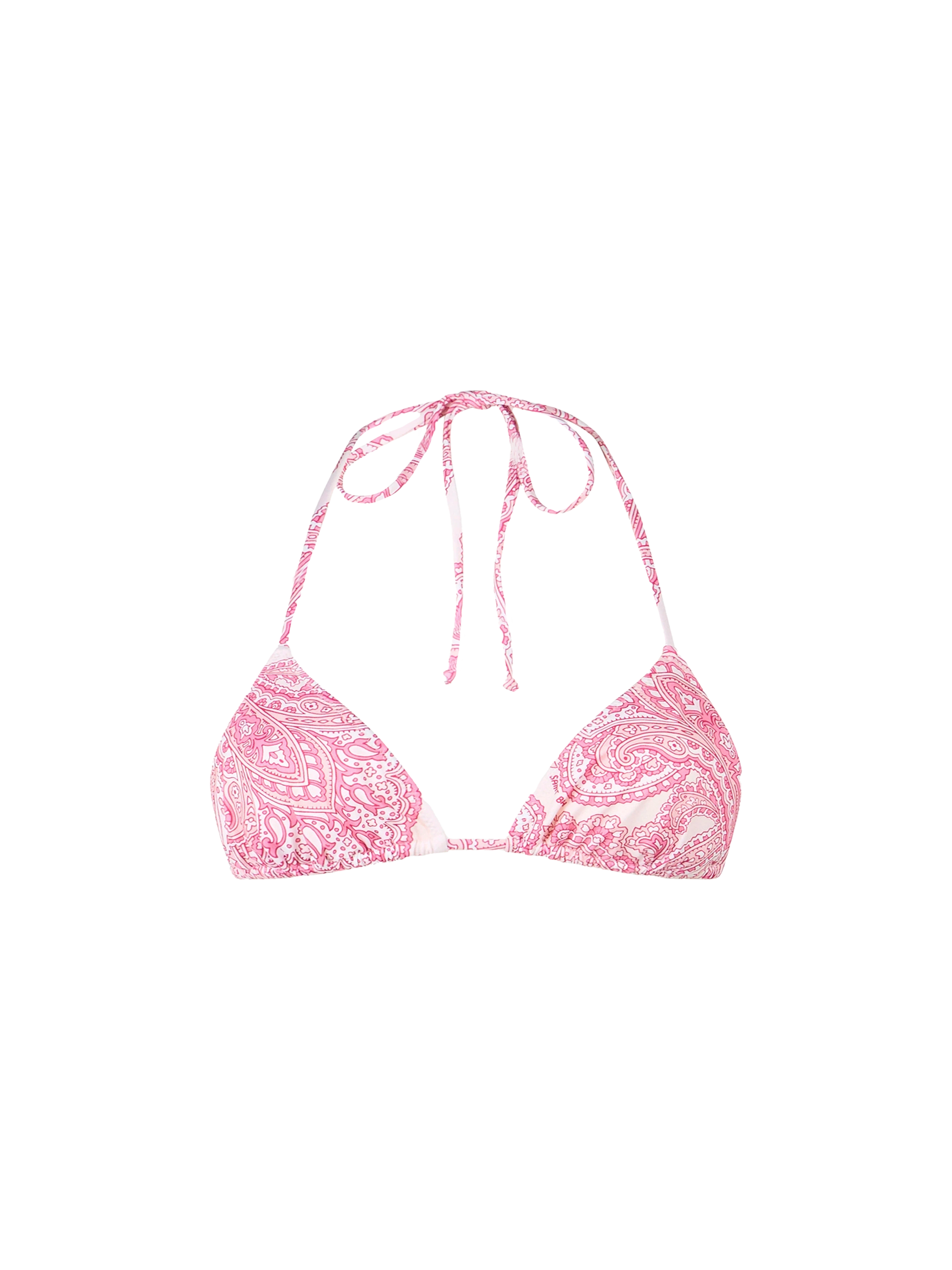 Woman pink paisley triangle top swimsuit Leah - MC2 Saint Barth