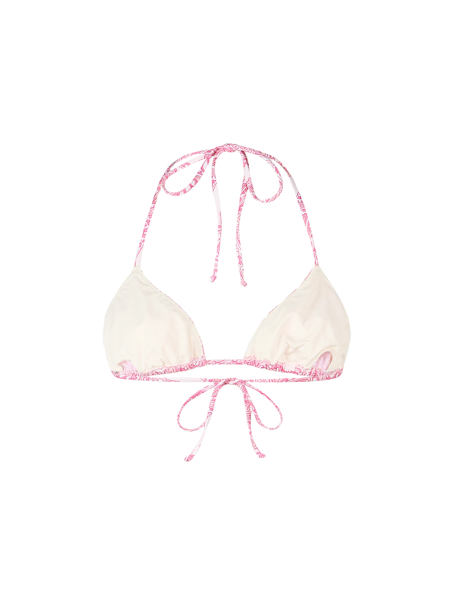 Woman pink paisley triangle top swimsuit Leah - MC2 Saint Barth