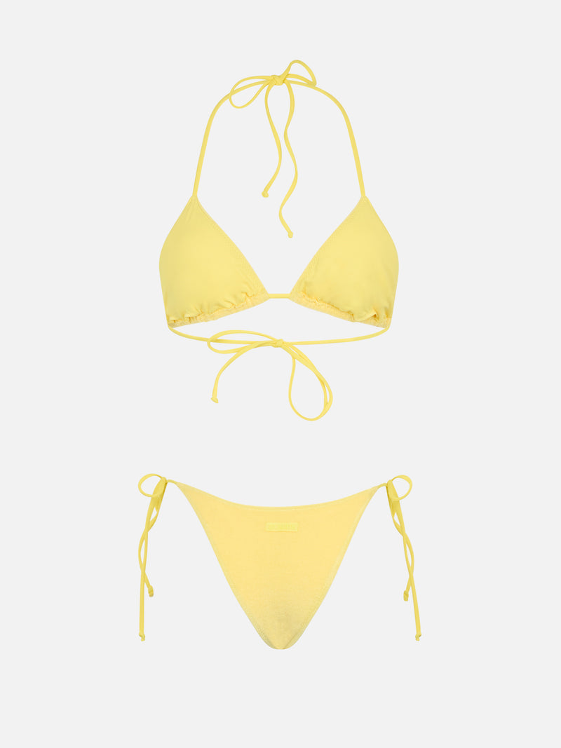 Gelber Frottee-Triangel-Bikini für Damen Leah Marielle