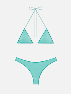 Bikini Leah Naomi triangolo lurex verde acqua
