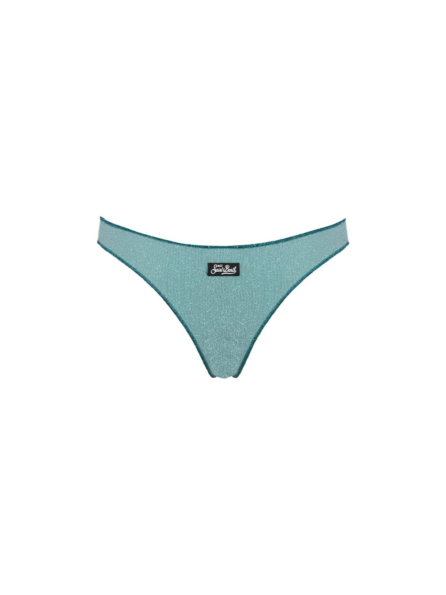 Woman water green lurex cheeky swim briefs Naomi - MC2 Saint Barth