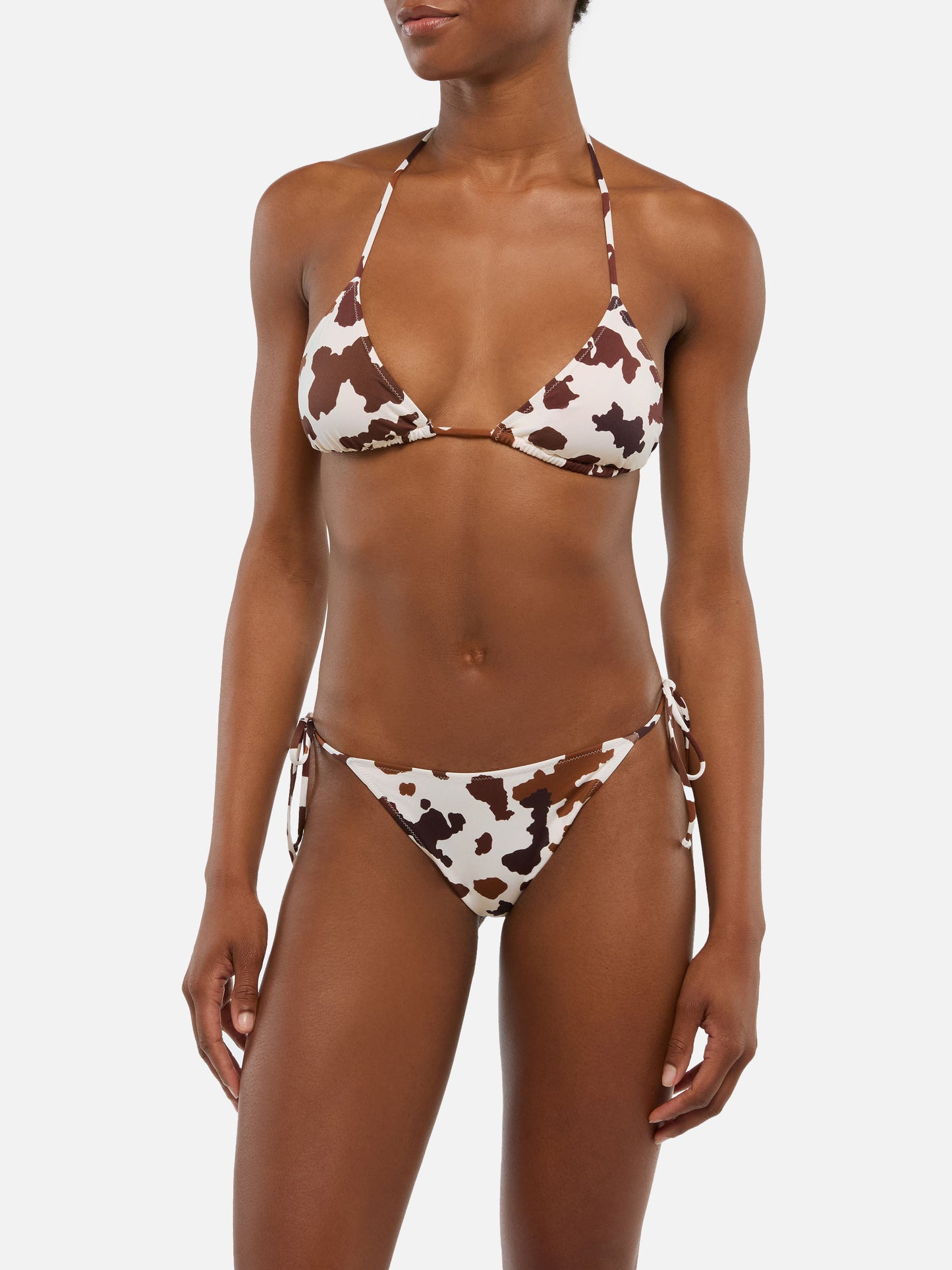 Triangel-Bikini von Leah Marielle mit Kuhfellmuster