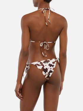 Triangel-Bikini von Leah Marielle mit Kuhfellmuster