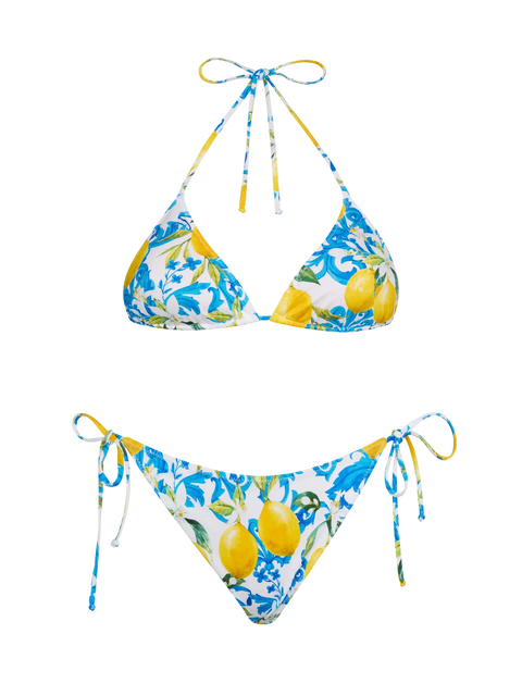 Triangle bikini Leah Virgo with majolica print - MC2 Saint Barth