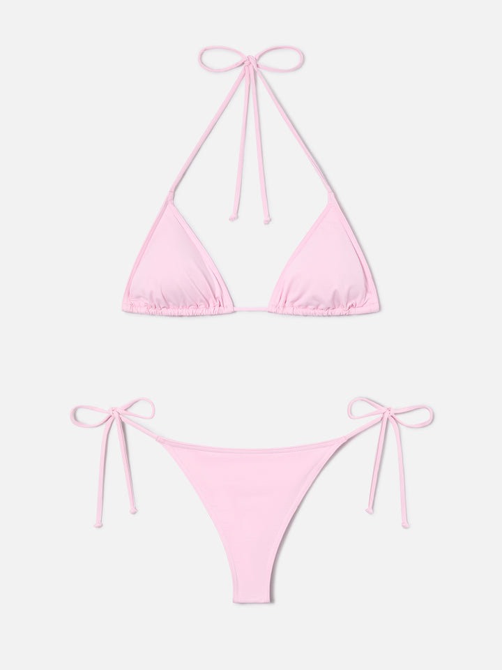 Bikini Leah Marielle triangolo rosa chiaro con laccetti