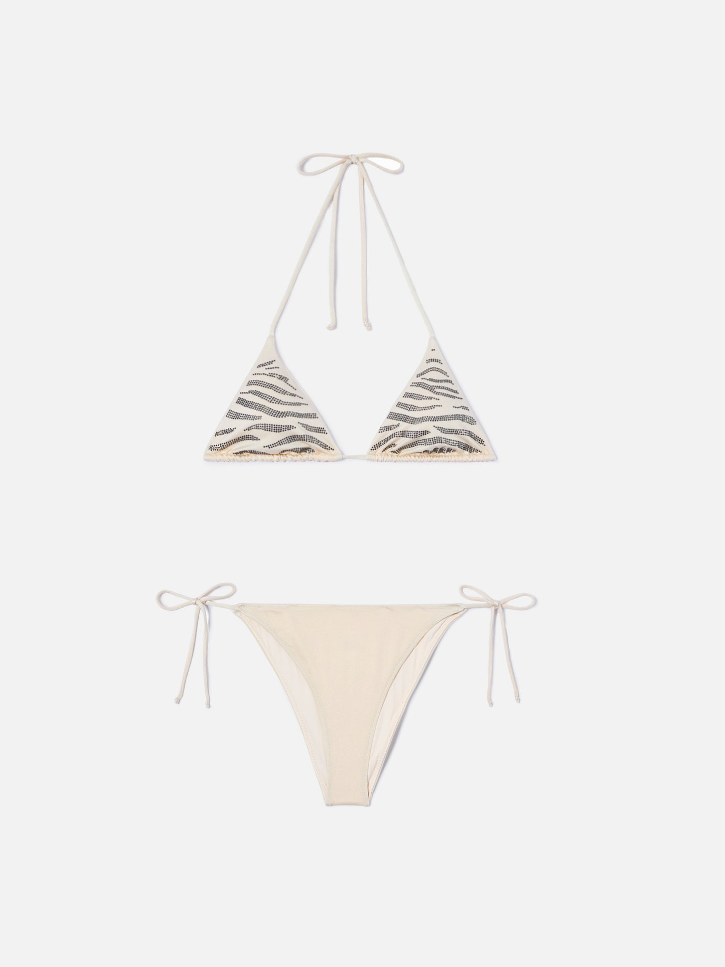 Leah Teen glossy finish bikini with zebra rhinestones