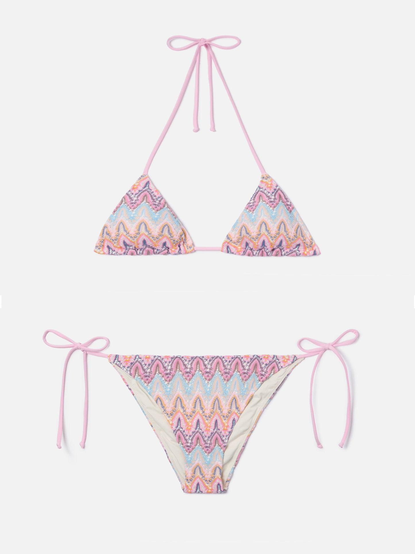 Bikini Leah Teen in raschel multicolor nei toni del rosa