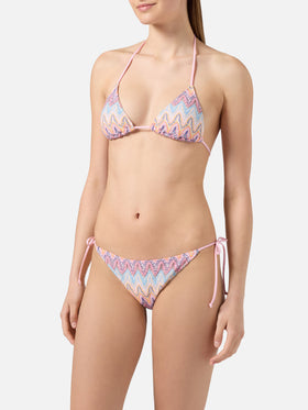 Bikini Leah Teen in raschel multicolor nei toni del rosa