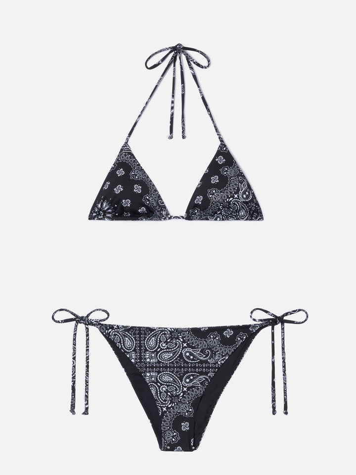 Bikini Leah Teen con stampa bandana nera
