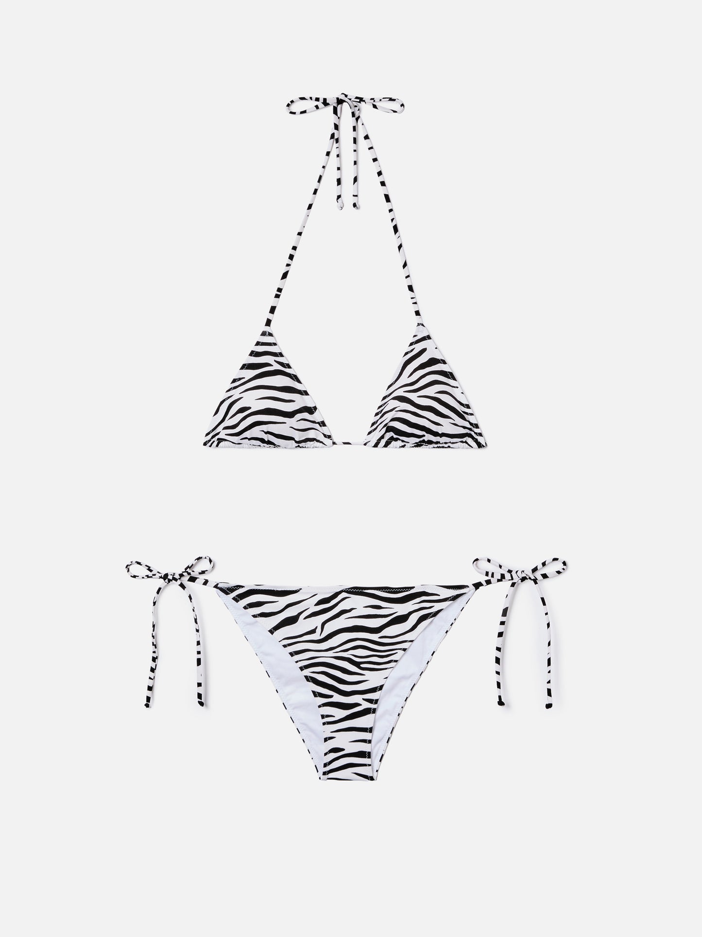 Bikini Leah Teen con stampa zebrata bianco e nero