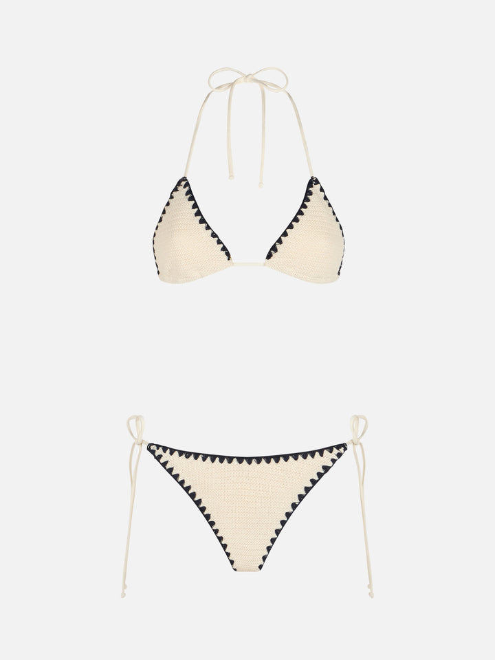 Bikini da donna con top a triangolo in crochet Leah Marielle