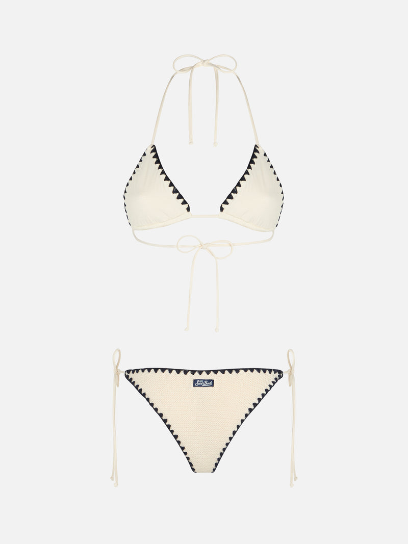 Bikini da donna con top a triangolo in crochet Leah Marielle