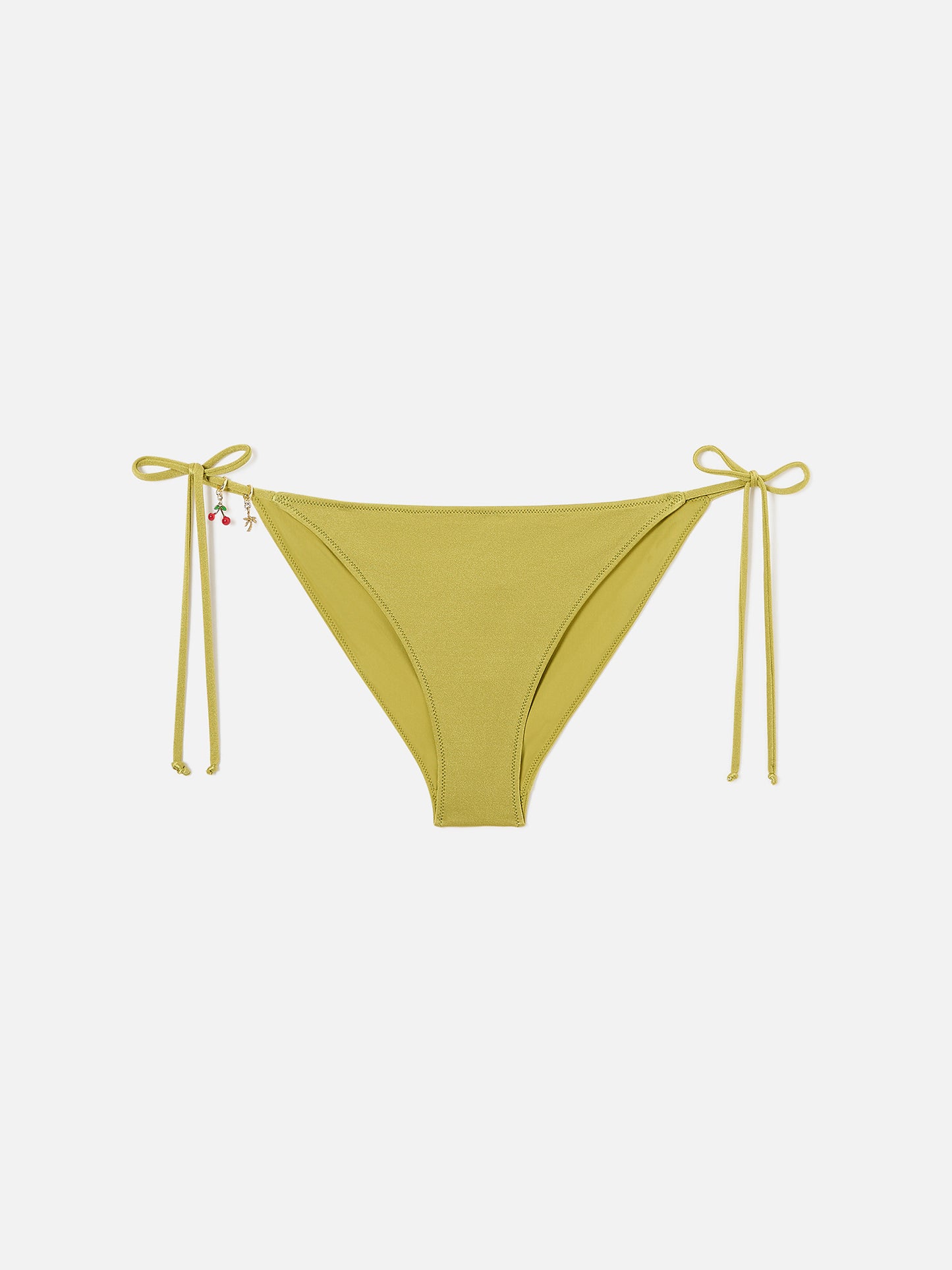 Slip mare Virgo classico in tessuto glossy finish verde pistacchio con charms