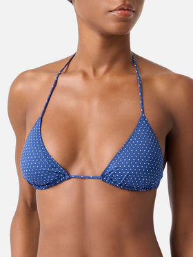 Bikini a triangolo Leah Virgo con stampa a  micro pois