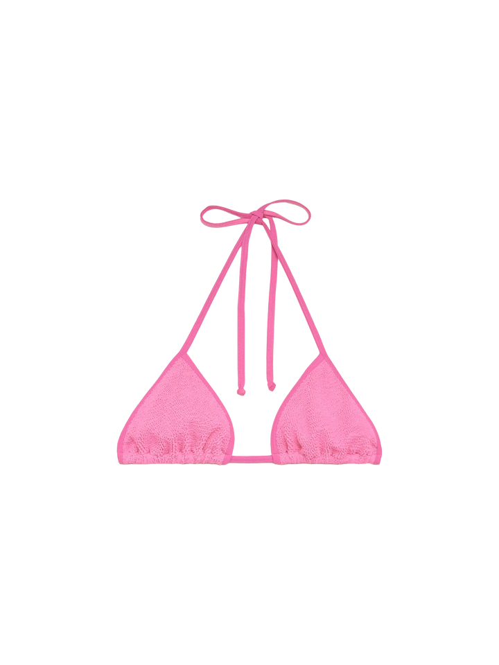 Leah top triangolo in crinkle color rosa