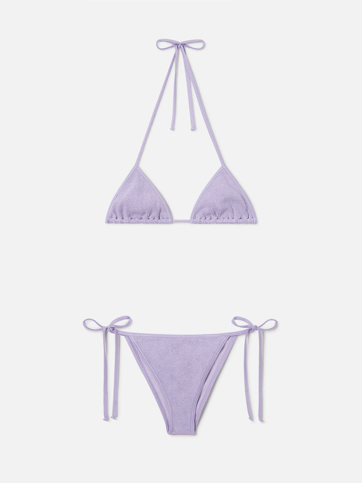 Leah Marielle crinkle lurex lilla bikini