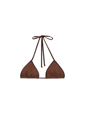 Leah brown crinkle triangle top - MC2 Saint Barth