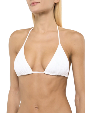 Leah white crinkle triangle top - MC2 Saint Barth