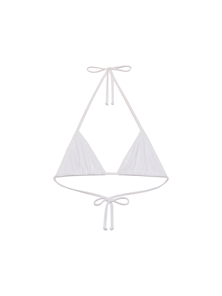 Leah white crinkle triangle top - MC2 Saint Barth