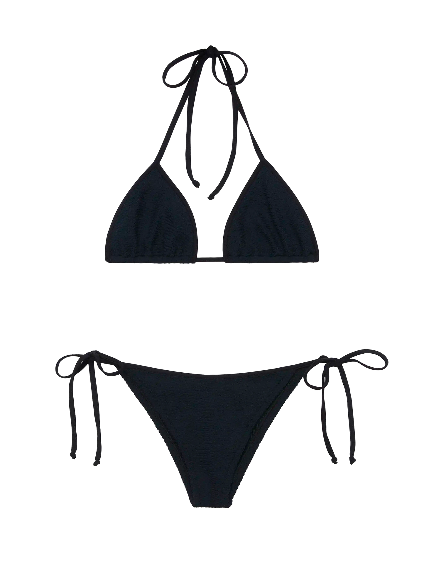 Classic triangle bikini in black crinkle Leah Marielle - MC2 Saint Barth