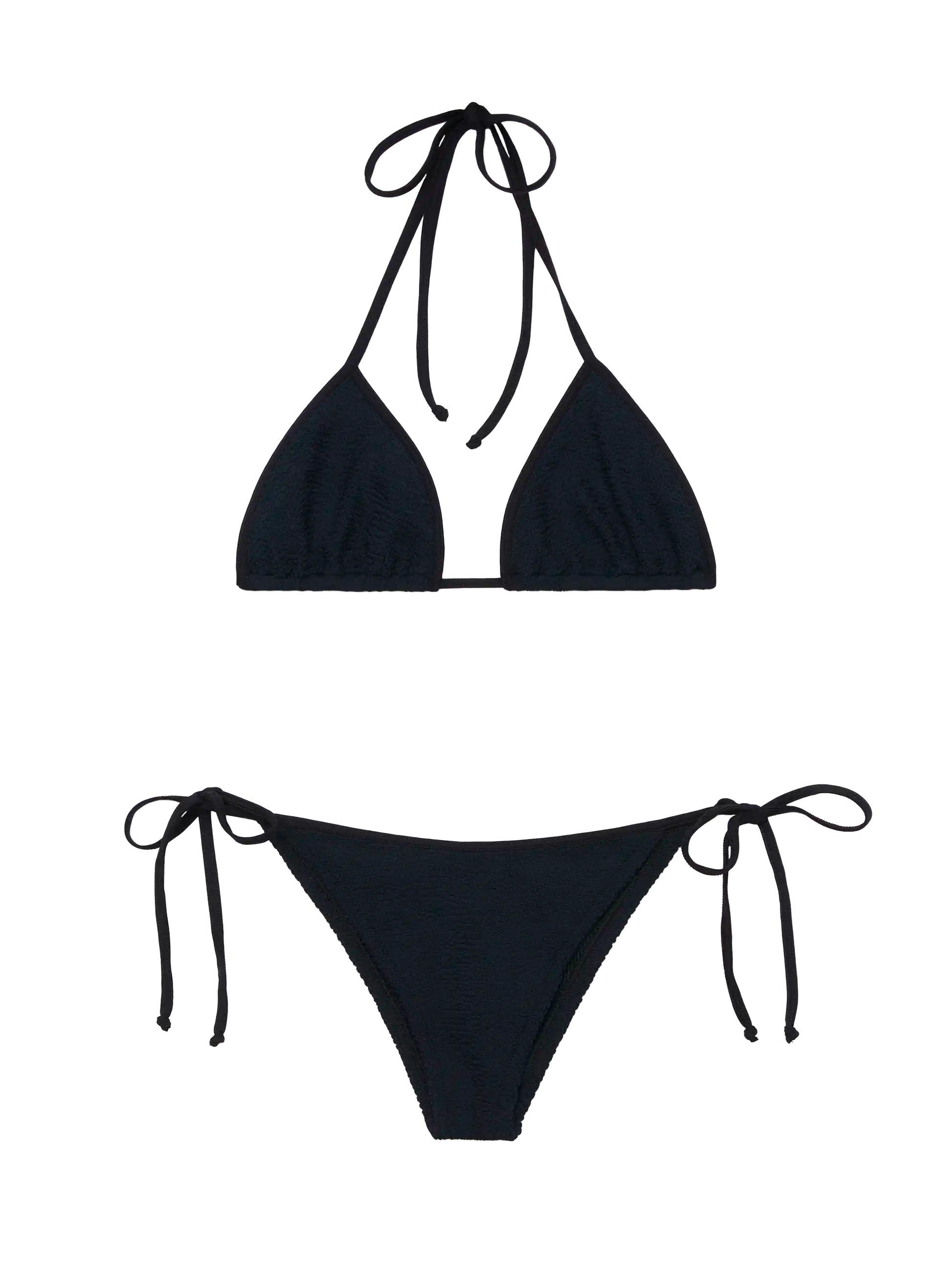 Classic triangle bikini in black crinkle Leah Marielle - MC2 Saint Barth