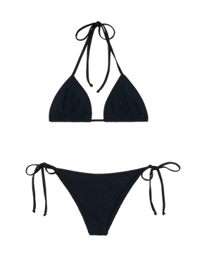 Classic triangle bikini in black crinkle Leah Marielle - MC2 Saint Barth