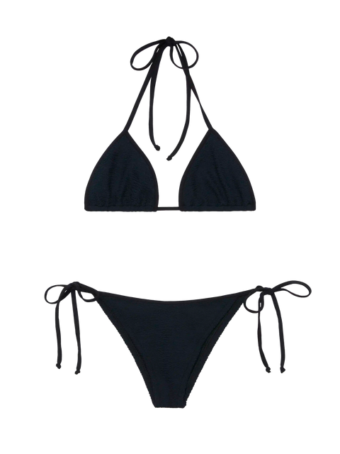 Classic triangle bikini in black crinkle Leah Marielle - MC2 Saint Barth