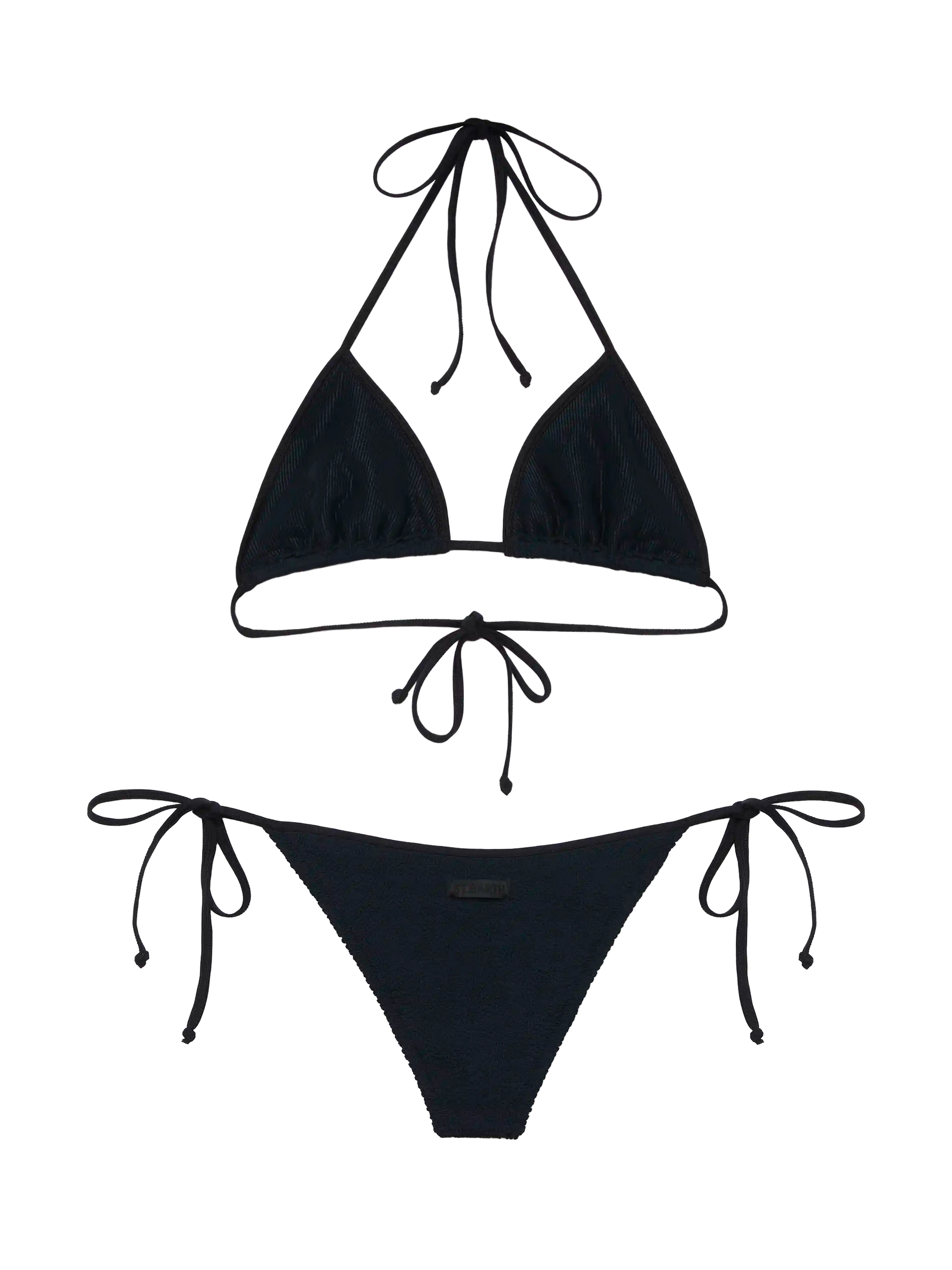 Classic triangle bikini in black crinkle Leah Marielle - MC2 Saint Barth