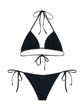 Classic triangle bikini in black crinkle Leah Marielle - MC2 Saint Barth
